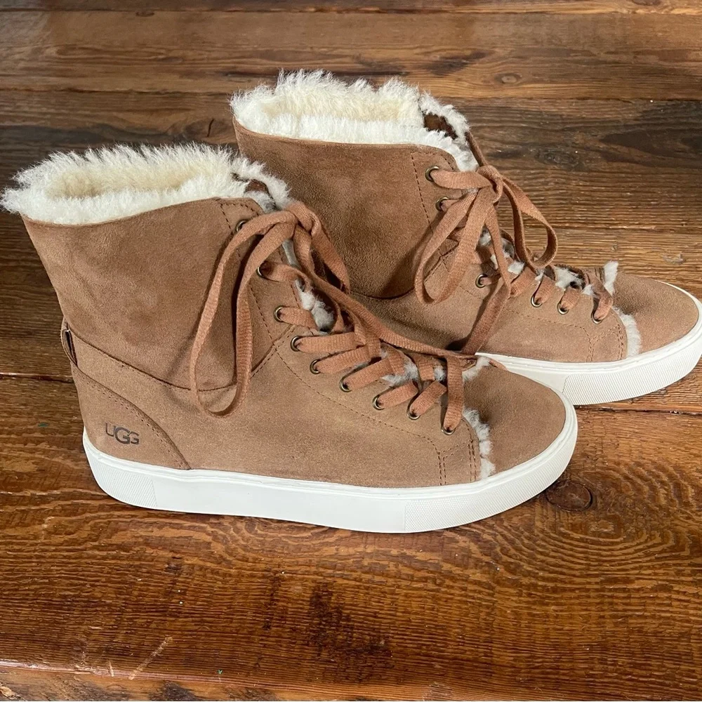 UGG Women's Tan High-Top Sneakers - Picture 5 of 6